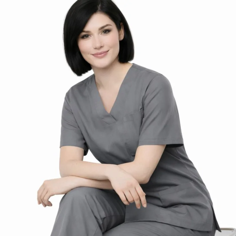 Pyjama de Bloc Col V gris foncé