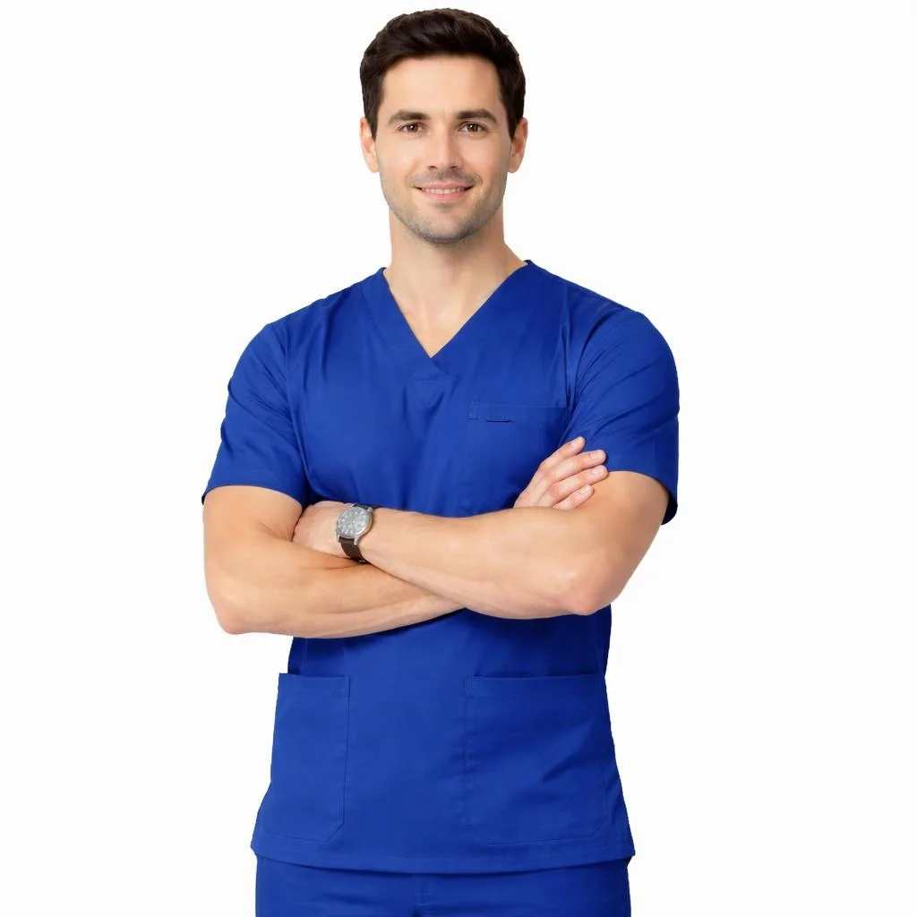 Pyjama de Bloc Col V HOMME BLEU