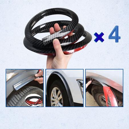 🛡️ شريط حماية لأقواس العجلات بتصميم كاربون فايبر – 4 قطع (كل واحدة 1.5 متر)