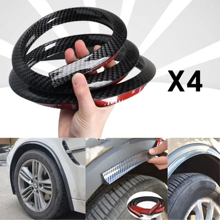 🛡️ شريط حماية لأقواس العجلات بتصميم كاربون فايبر – 4 قطع (كل واحدة 1.5 متر)