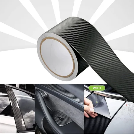 رول كاربون فايبر بطول 14 متر وعرض 10 سنتيمتر – حماية مثالية لسيارتك من الخدوش