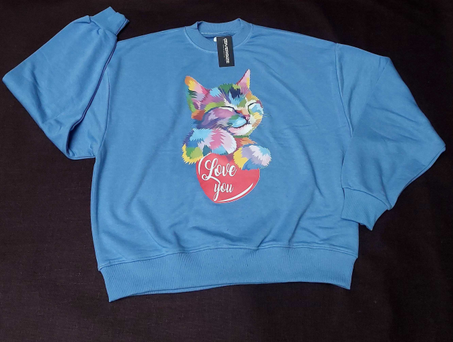 Sweatshirt Bleu Oversize