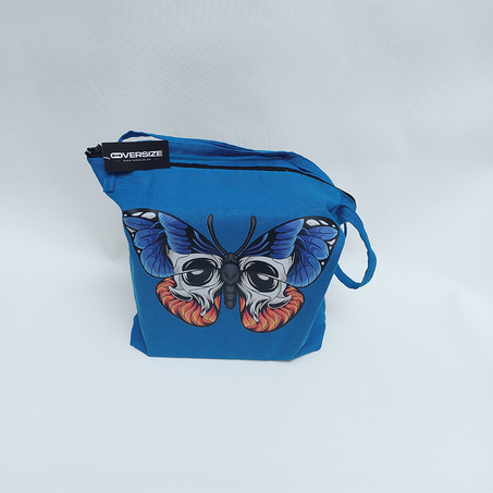Sac Fourre Tout En Lin Bleu 4