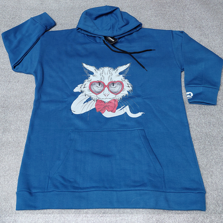 Sweatshirt Capuche Oversize Bleu Foncé