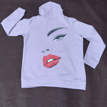 Sweatshirt Capuche Zip Mauve