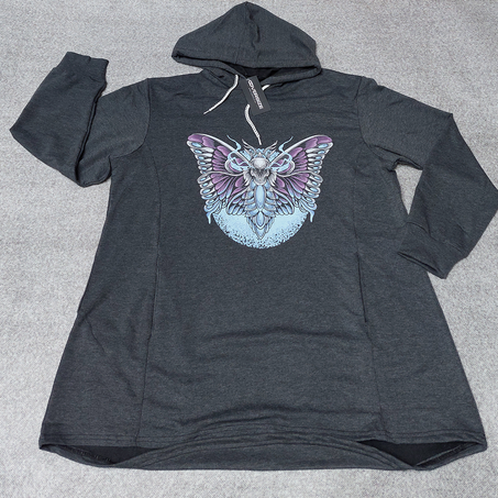 Sweatshirt Capuche Long Deux Poches Gris