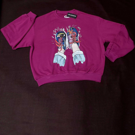 Sweatshirt Rose Oversize Court