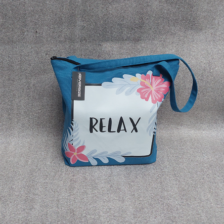 Sac Fourre Tout En Lin Bleu 2