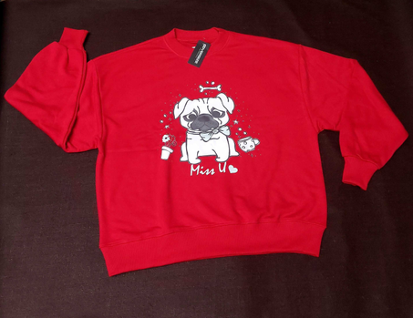 Sweatshirt Rouge Oversize