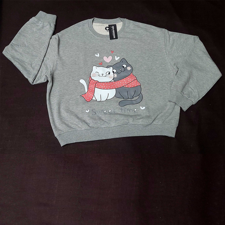 Sweatshirt Gris Oversize Court