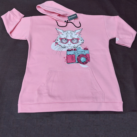 Sweatshirt Capuche Oversize Rose