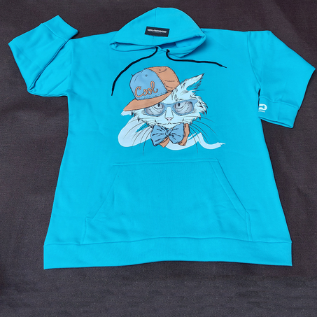 Sweatshirt Capuche Oversize Bleu Ciel