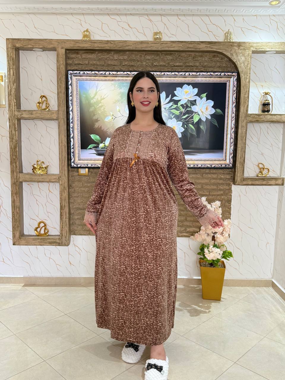 🔥 بيجامة طويلة ناعمة – أناقة وراحة فكل لحظة ✨