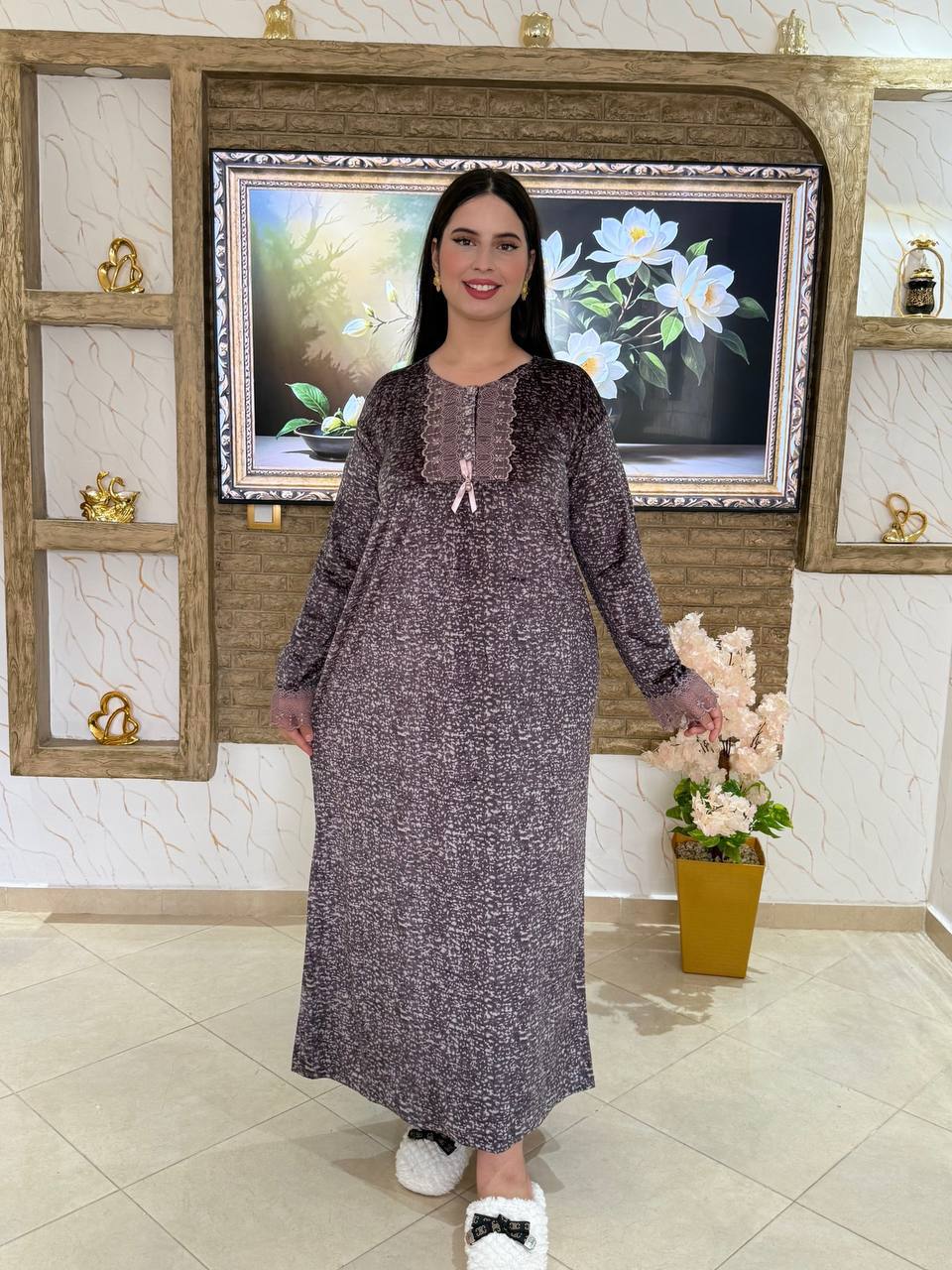 🔥 بيجامة طويلة ناعمة – أناقة وراحة فكل لحظة ✨