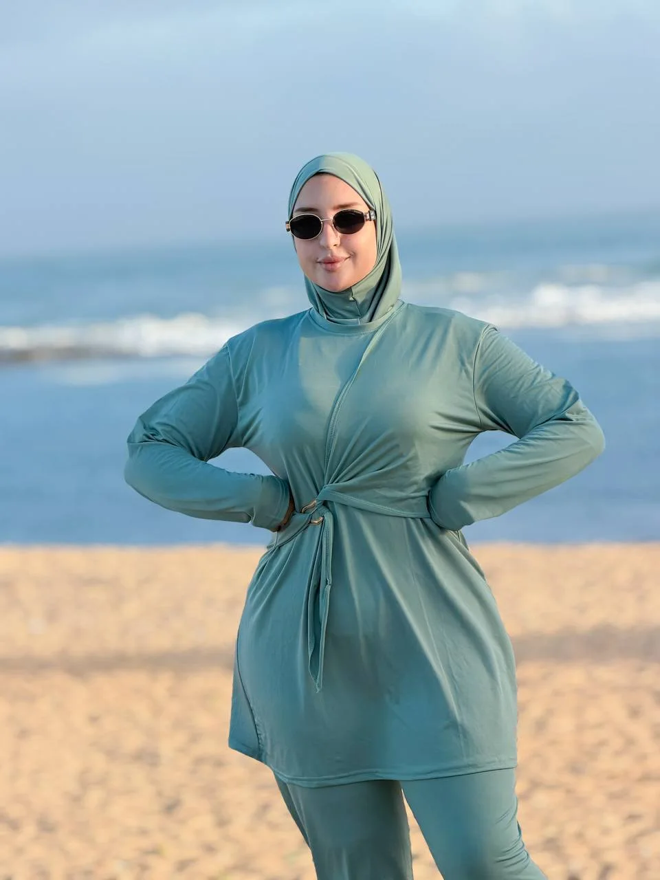 🌿 بوركيني محتشم 3 قطع – أناقة، راحة وثقة في كل خطوة 🌿