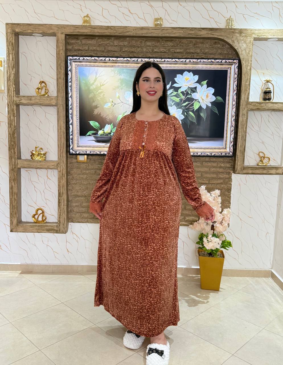 🔥 بيجامة طويلة ناعمة – أناقة وراحة فكل لحظة ✨