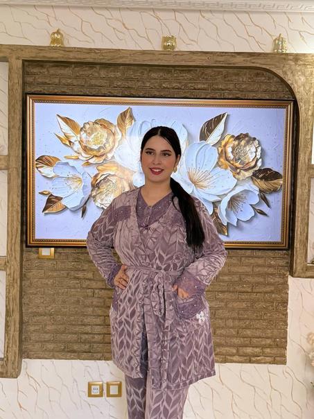 ✨بيجامة نسائية مخملية راقية بتفاصيل دانتيل – أناقة وراحة فكل لحظة ✨