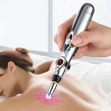 قلم المساج الطبي الكهربائي بتقنية الوخز و النبضات الكهربائية