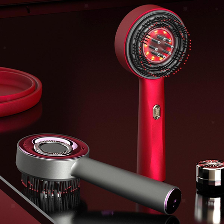 فرشاة تدليك فروة الرأس الكهربائية بتقنية الاهتزاز والأشعة الحمراء