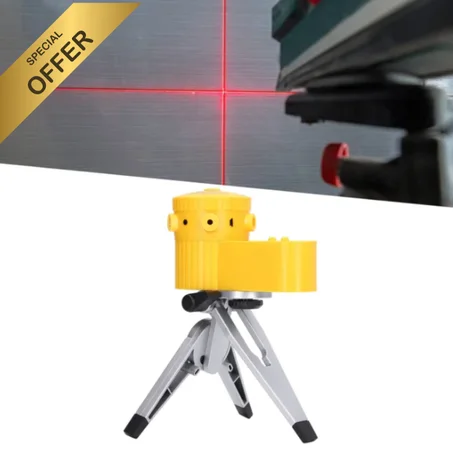جهاز Laser Line Level الذكي – ليزر دقيق + LED + ميزان مائي + Tripod قابل للتعديل | قياس و تركيب احترافي 100٪ بدون تعب