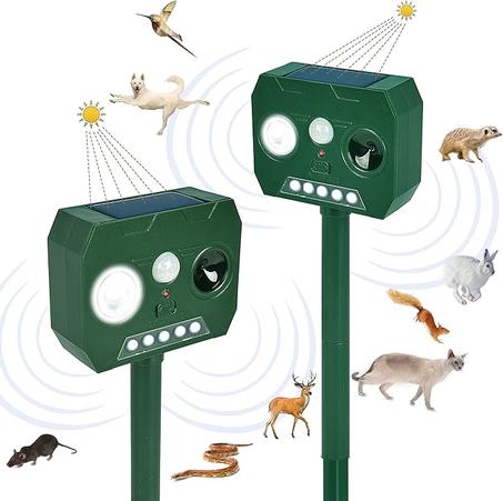 طارد الحيوانات بالموجات فوق الصوتية بالطاقة الشمسية