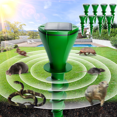 جهاز طرد القوارض والبعوض والطيور بالموجات الفوق صوتية والطاقة الشمسية – حماية متكاملة لحديقتك ومزرعتك