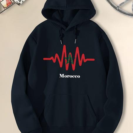 هودي رياضي كاجوال مطبوع بأكمام طويلة