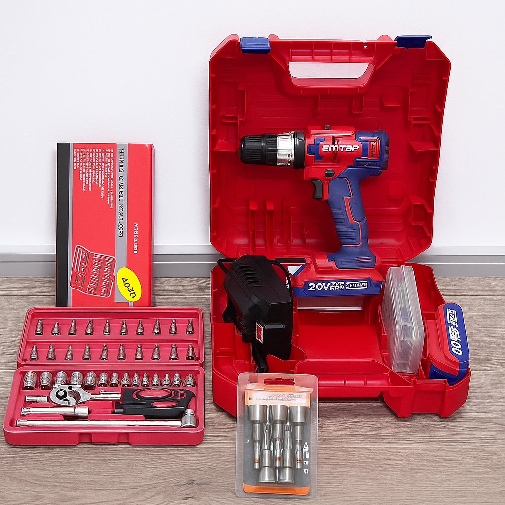 🔩 فيسوس احترافي بدون سلك 20V EMTOP – القوة والدقة فخدمة وحدة!