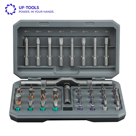 42 in 1 Magnetic Ratcheting Screwdriver Set with Steel Handle Multi-Bit Storage Case OEM Repair Computer Doorbells Furniture DIY