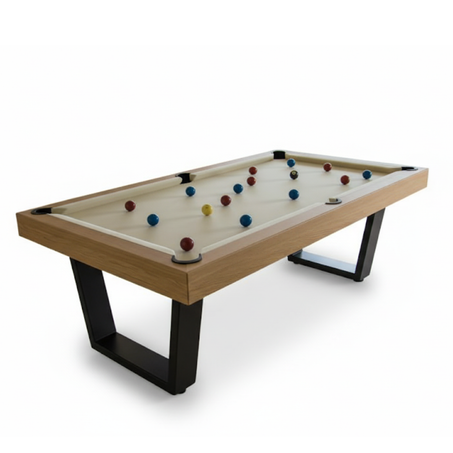 Table de Billard Easy V-Chêne Naturel et Tapis Crème