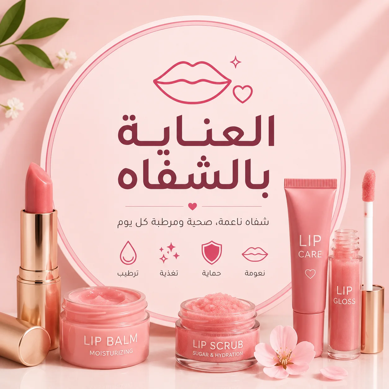 💋 العناية بالشفاه
