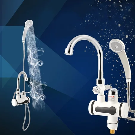 سخان الماء الكهربائي الفوري مع رشاش مائي