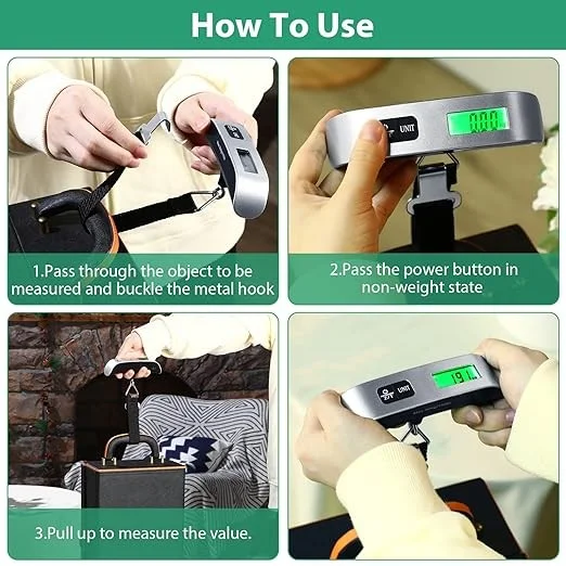 ميزان الأمتعة الرقمي القابل للتعليق