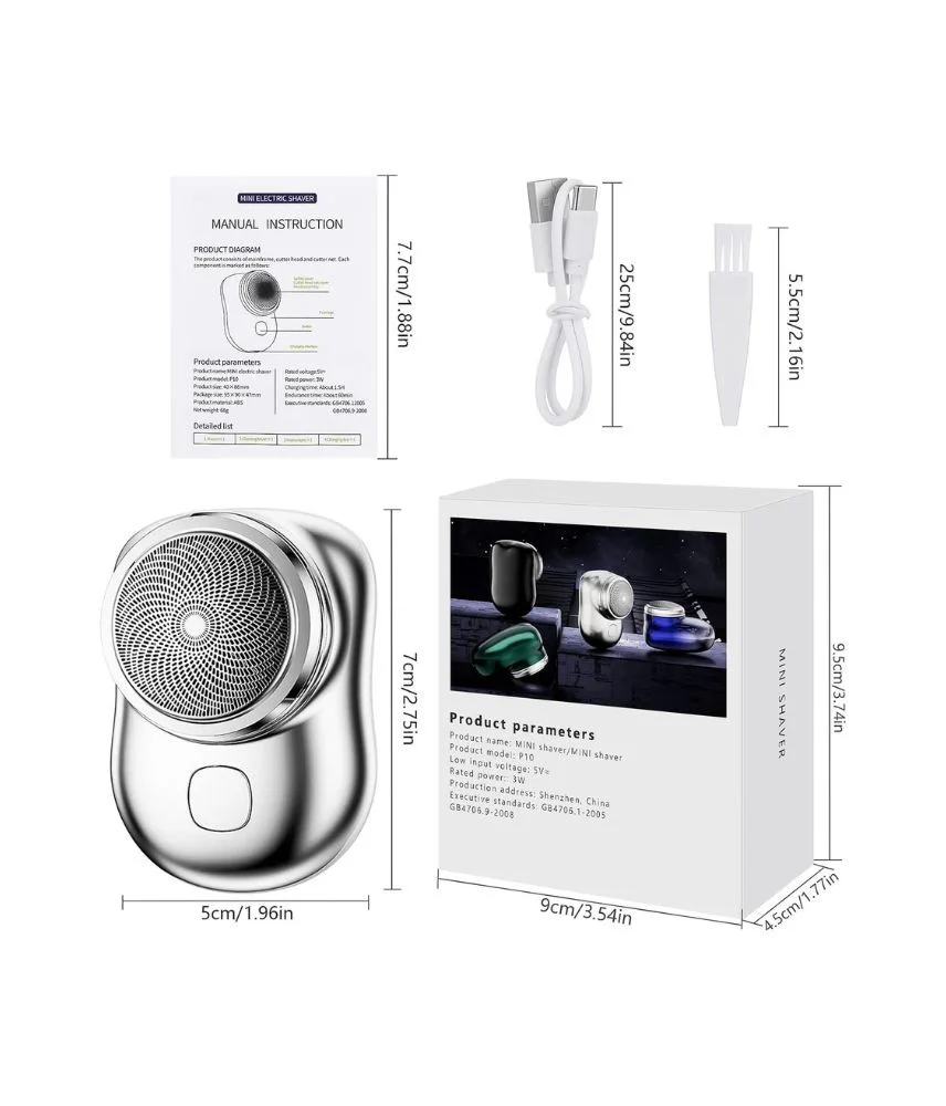 عرض قطعتين من ماكينة حلاقة كهربائية صغيرة محمولة T بمنفذ USB