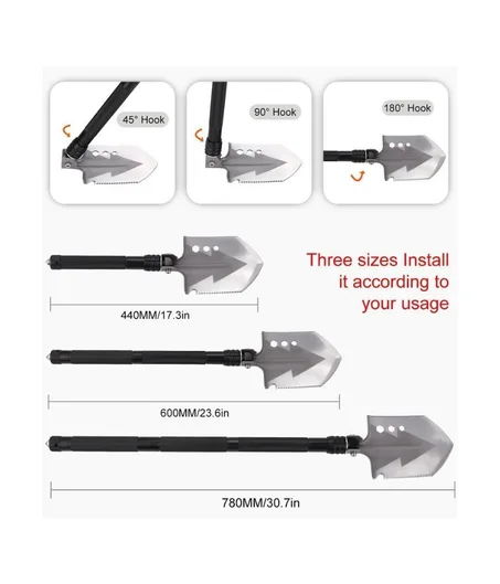 مجرفة متعددة الاستخدامات قابلة للطي من الفولاذ المقاوم للصدأ