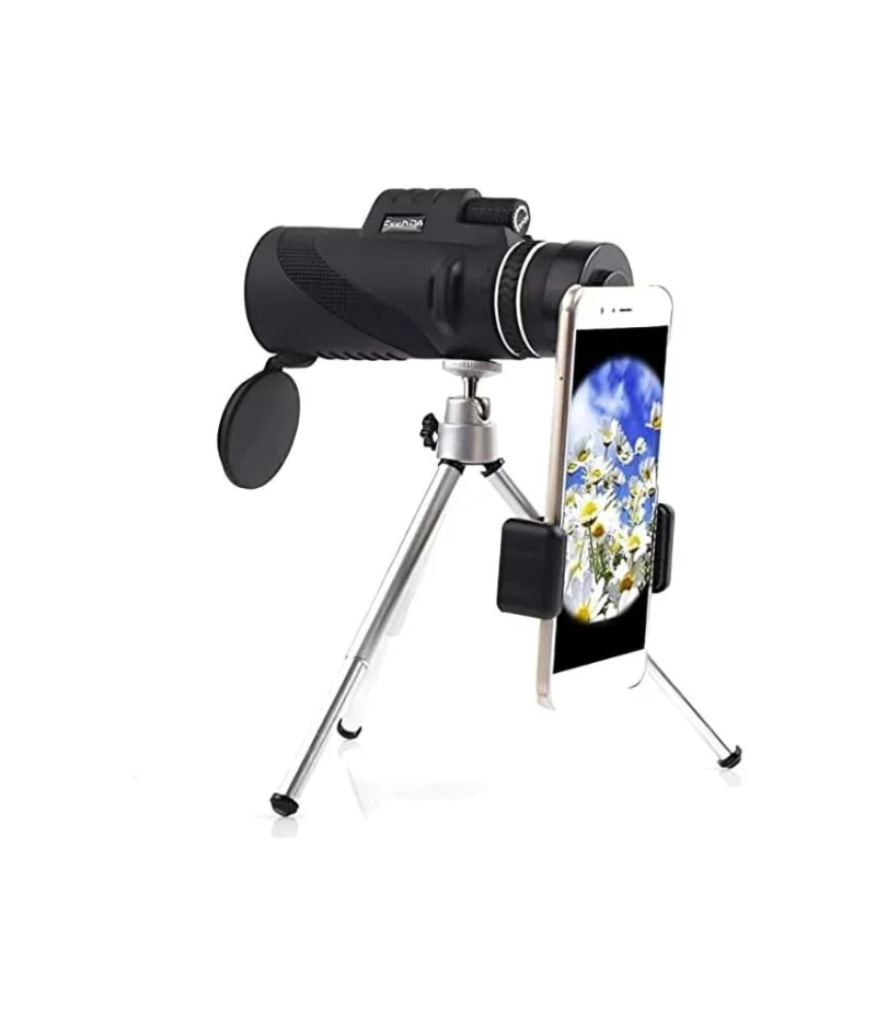 منظار أحادي مع حامل ثلاثي وقاعدة للهاتف المحمول لتصوير بعيد المدى