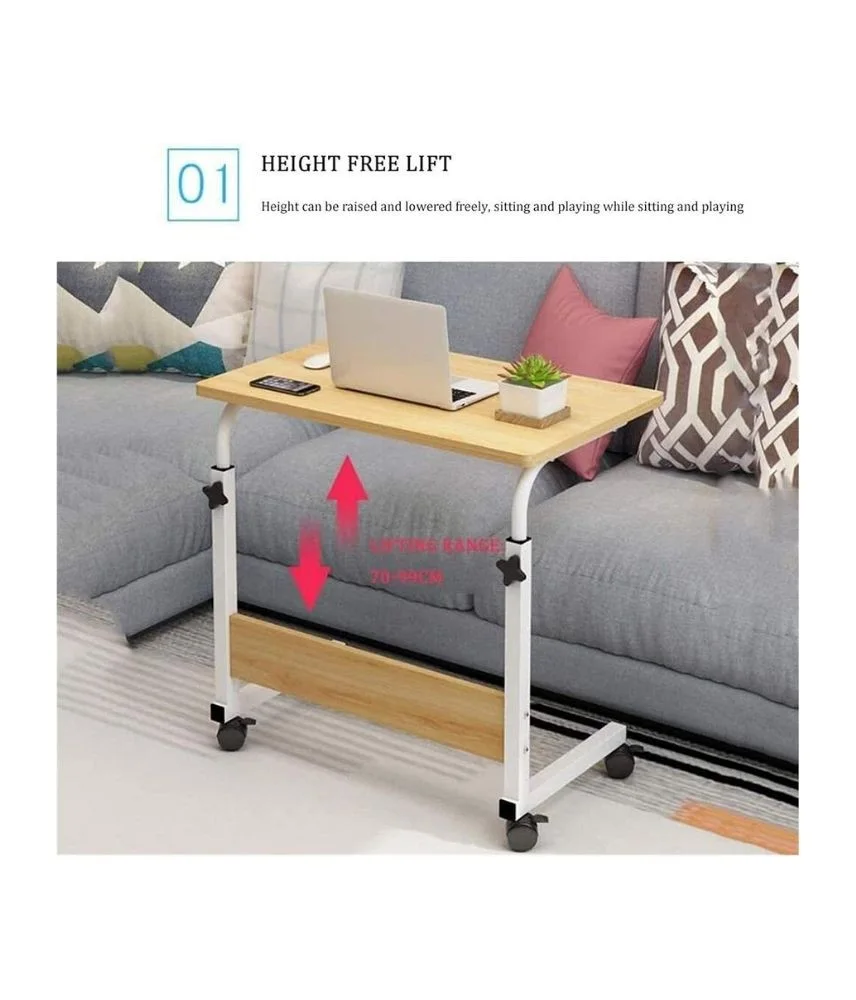 طاولة لابتوب متعددة الاستخدامات قابلة للتعديل بارتفاع متغير مع عجلات