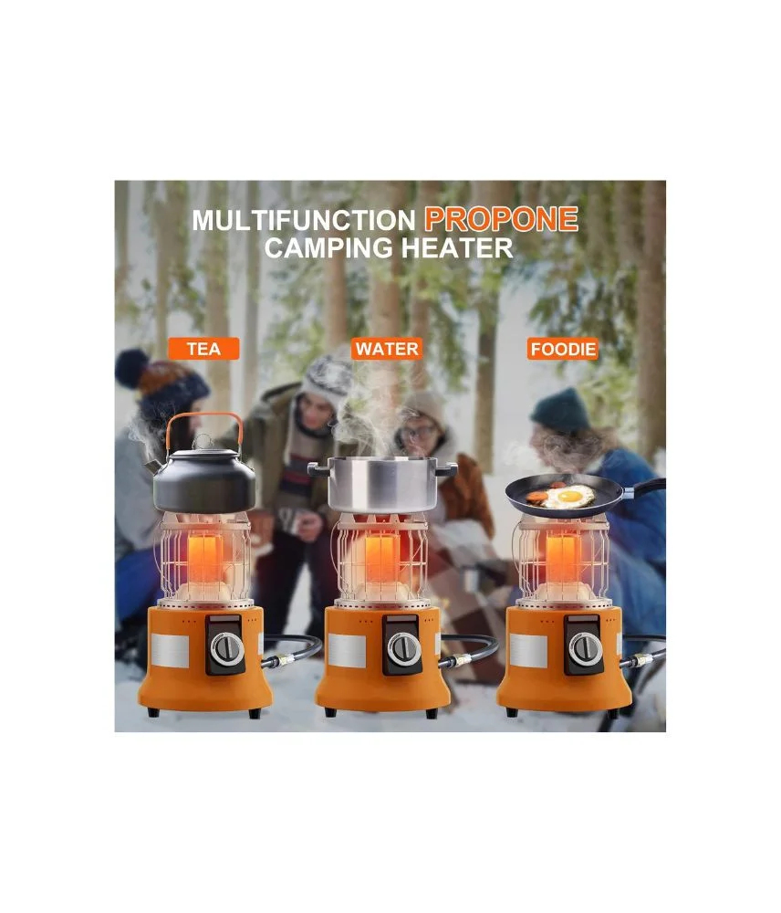 دفاية غاز خارجية محمولة مع موقد وطقم خرطوم بروبان