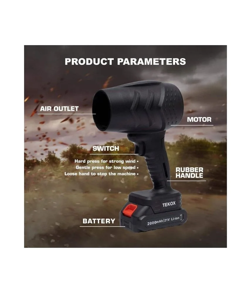 منفاخ هواء توربو جيت لاسلكي فائق القوة لتجفيف السيارة مع منظم سرعة متدرج وبطارية واحدة