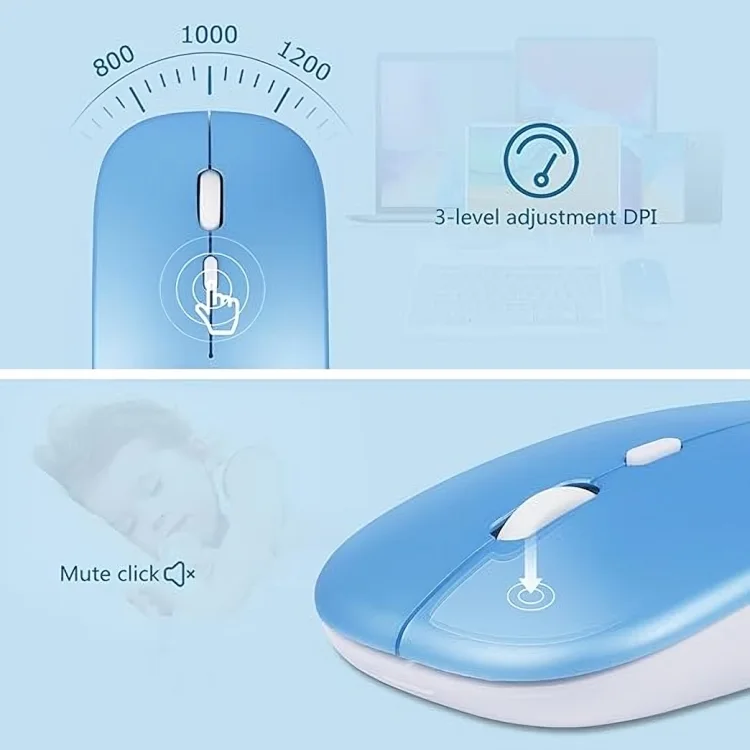 لوحة مفاتيح وماوس بلوتوث قابلة لإعادة الشحن