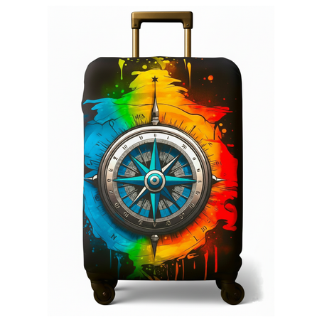 Camingo Housse de Valise "Boussole" - Design Graffiti & Esprit Voyage