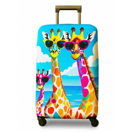 Camingo Housse de Valise  "Girafe" - Design Pop Art et Lunettes de Soleil