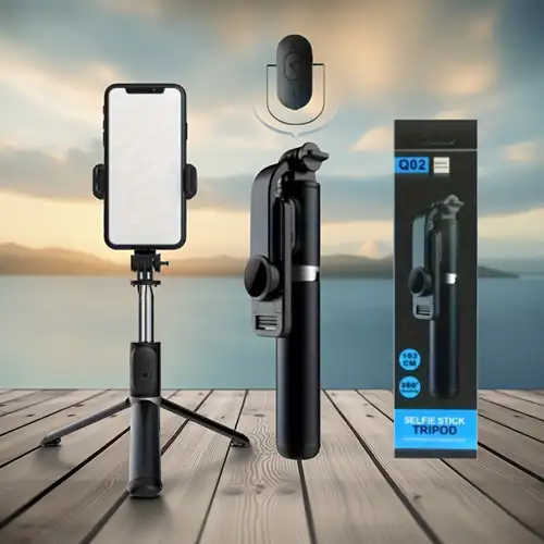 عصا سيلفي ثلاثية القوائم للهاتف مع جهاز تحكم عن بعد وحامل جوال Selfie stick Tripod (copy)
