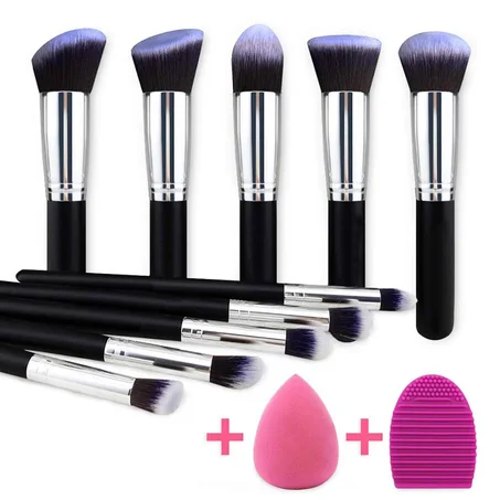 kit pinceaux+éponge+nettoyant pour pinceaux