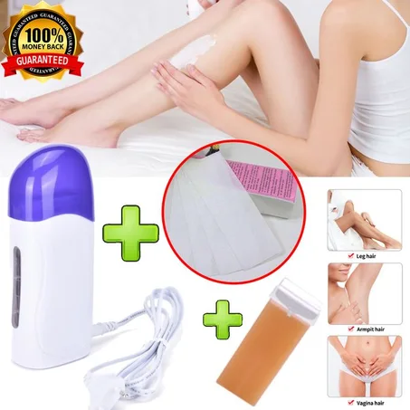 Kit d'épilation à La Cire : Appareil chauffe cire +1 Cartouche tube +50 bandes