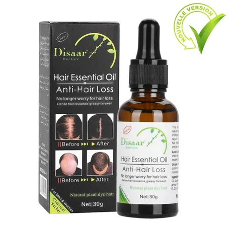 Disaar Traitement à base de l'huile essentielle qui répare et active les follicules pileux dormants- anti chute de cheveux unisex