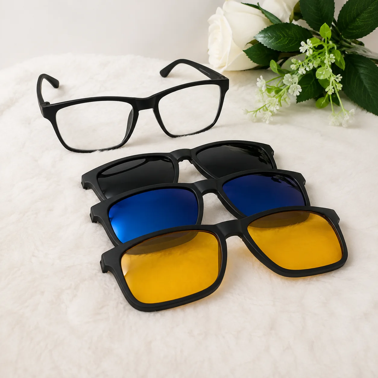 نظارات TR90 خفيفة، مرنة ومقاومة للكسر. 👓 عدسات شفافة قابلة لتركيب الزجاج الطبي ✔️ عدسة صفراء مثالية للقيادة الليلية ✔️ عدسات شمسية بألوان متنوعة للحماية والأناقة