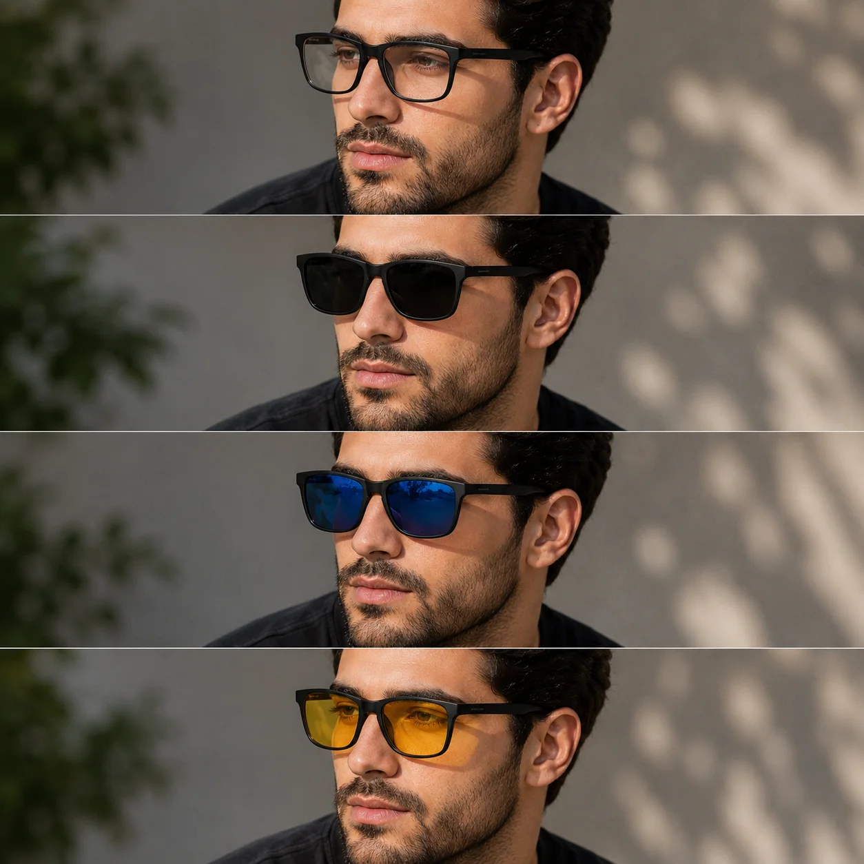 نظارات TR90 خفيفة، مرنة ومقاومة للكسر. 👓 عدسات شفافة قابلة لتركيب الزجاج الطبي ✔️ عدسة صفراء مثالية للقيادة الليلية ✔️ عدسات شمسية بألوان متنوعة للحماية والأناقة