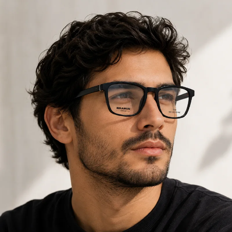نظارات بتصميم عصري مصنوعة من مادة TR90 عالية الجودة، خفيفة، مرنة ومقاومة للكسر لتمنحك الراحة والأناقة في كل يوم.