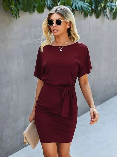 Solid Batwing Sleeve